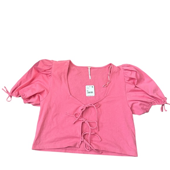 Free People Kitty Bubble sleeve Tee size medium NWT - Picture 3 of 6